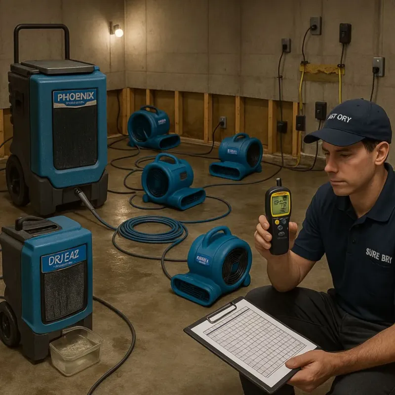Structural Drying and Dehumidification process in Huntingtown, MD